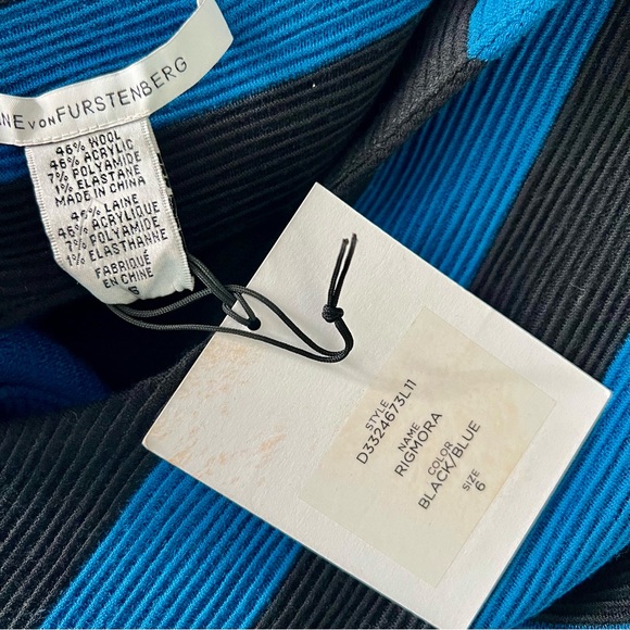 DVF Diane Von Fürstenberg Wool Rigmora Sleeveless Mini Knit Dress Bodycon Size 6 - Picture 6 of 7